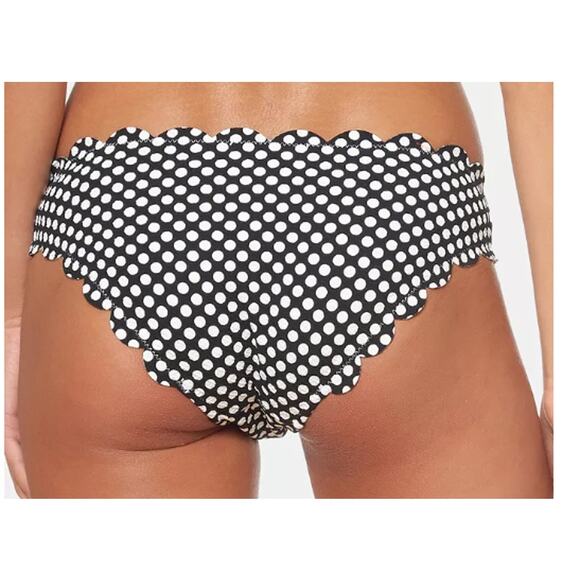 JESSICA SIMPSON Black & White Polka-Dot Texture Hipster Bikini Bottoms XL NWT - Picture 2 of 3